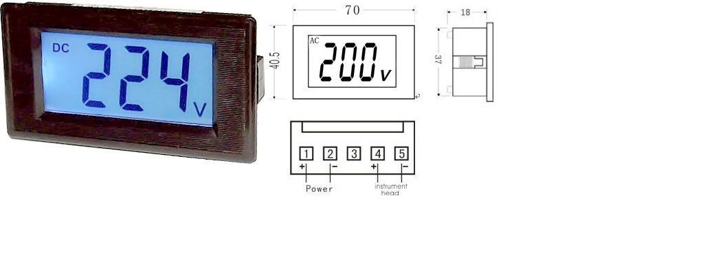 panelov LCD MP 600V 70x40x40mm,napjen 6-12V
